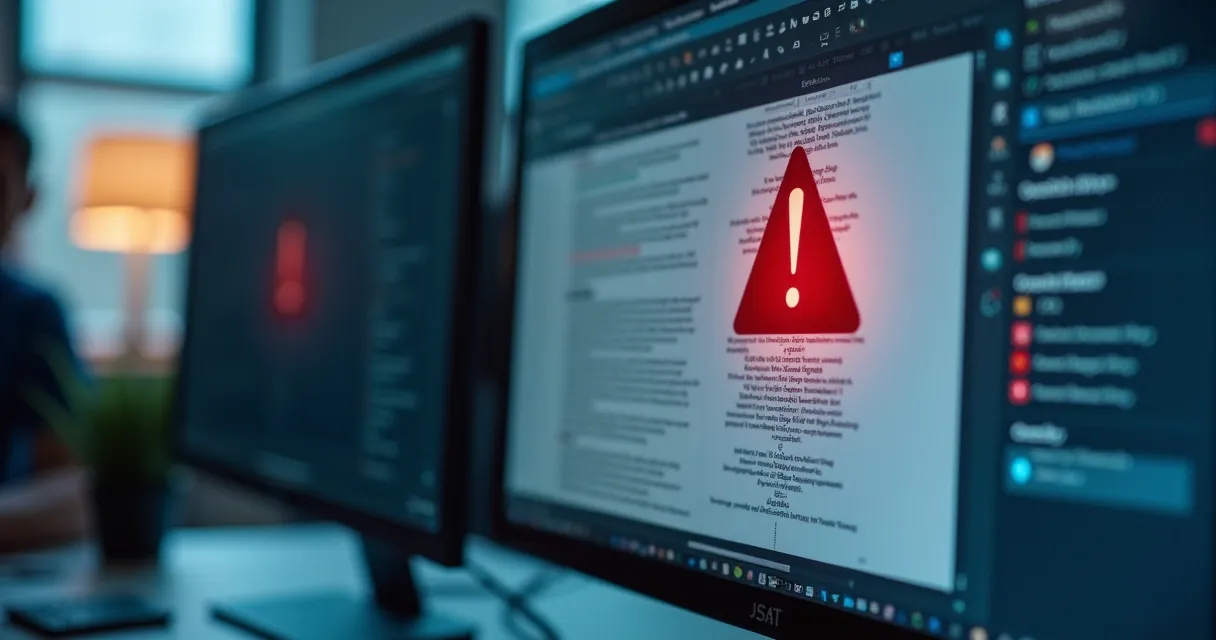 Ícone de alerta em tela de computador mostrando erro