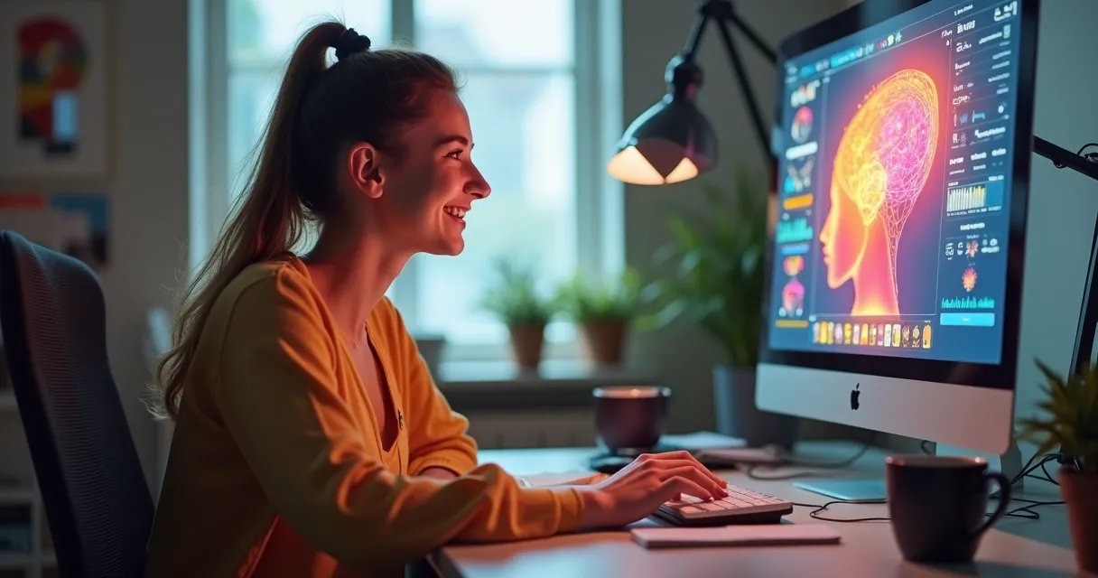 Pessoa gera imagem com IA em tela de computador 
